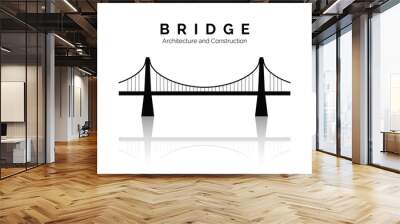 Bridge icon. Bridge architecture and constructions. Modern building connection. Vector illustration Wall mural