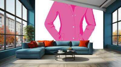 Coat women pink realistic vector illustration isolated Wall mural