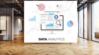 Data analytics information and web development website statistic. Vector illustration Wall mural