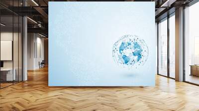 Global network connection. Polygonal World map dot and line composition. Concept of global business. Vector Illustration Wall mural