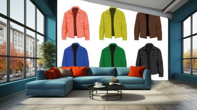 jacket different colors set realistic vector illustration isolated Wall mural