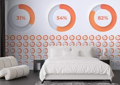 loading indicator. progress bar. percentage meter. ui, user interface. loading symbol. download proc Wall mural