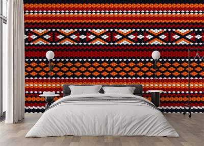 Seamless ethnic ornament for fabrics, interiors, ceramics and furniture in the style of Latin America. Wall mural