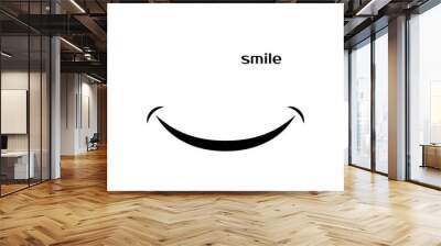 Smile icon on white background. Vector illustration isolated on white background Wall mural