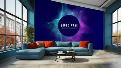 Splash of digital audio data. Sound Waves visualization. Electronic music equalizer. Vector Wall mural