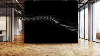 Vector abstract technology background. Big data visualization. Digital dynamic wave on dark background. Wall mural