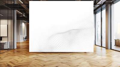 vector abstract white futuristic background. big data visualization. digital dynamic wave of particl Wall mural