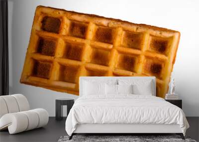 Belgian waffle isolated on the white background Wall mural