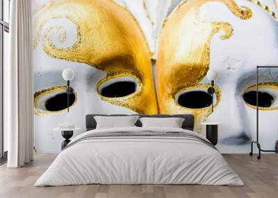 Gypsum sculpture of the venecian masks Wall mural