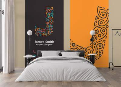 Letter J Logo Business card Wall mural