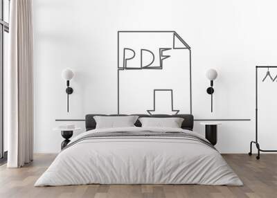 PDF One line drawing Wall mural