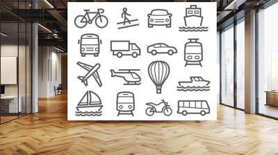 Transport Line Icons Wall mural