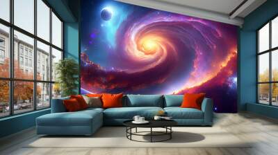 space galaxy background, Galaxy background, Starry cosmic nebula and deep space universe galaxies. Wall mural