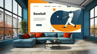 baseball landing page background vector Wall mural