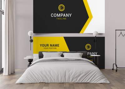 black and yellow business card template Wall mural