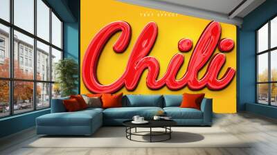 chili 3d text style effect template illustrations Wall mural