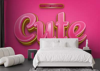 cute 3d style text effect Wall mural