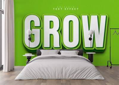 editable text effect grow 3d text style Wall mural