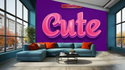 glossy cute editable text effect Wall mural