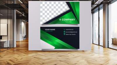 green and black professional business card simple design vector image Wall mural