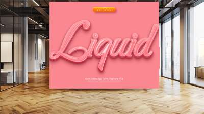 liquid 3d style text effect Wall mural