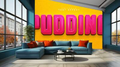 pudding editable text effect illustrations Wall mural