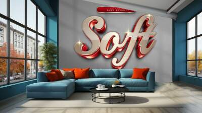 soft modern 3d style text effect Wall mural