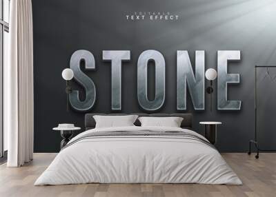 stone 3d style text effect Wall mural