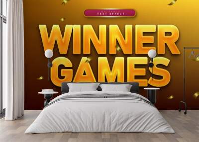 winner games 3d style text effect Wall mural