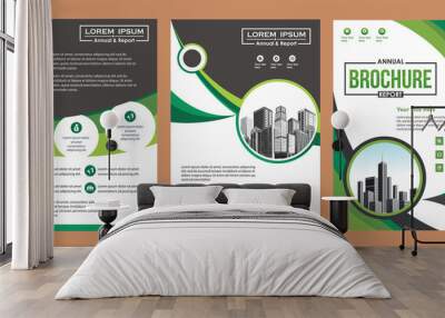 modern cover, brochure, layout for annual report with city background
 Wall mural