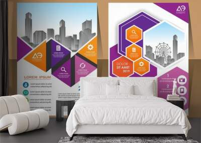 Poster brochure flyer design template vector, Leaflet cover presentation abstract geometric background, layout in A4 sizePoster brochure flyer design template vector, Leaflet cover presentation abstra Wall mural