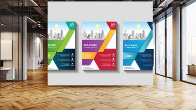 Vector flyer template layout design. For business brochure, poster, annual report, leaflet, magazine or book cover Wall mural