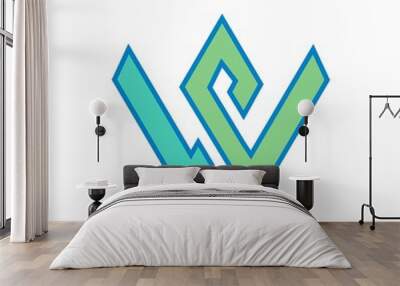 W Letter logo design for corporate or brand Wall mural