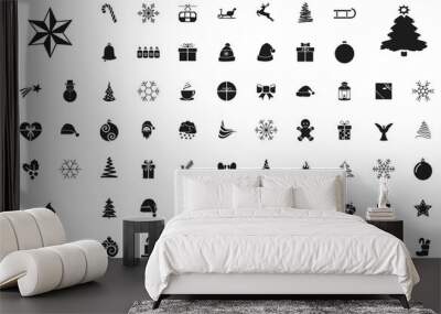 Großes Weihnachts-Iconset / Schwarz (Icons) Wall mural