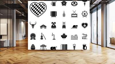 Oktoberfest - Iconset (in Schwarz) Wall mural