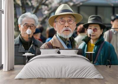 Unidentified Japanese people in Tokyo. Tokyo is the capital of Japan and the most populous metropolitan area in the world Wall mural