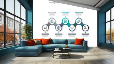 
Business data visualization. Process chart. Abstract elements of graph, diagram with 7 steps, options, parts or processes. Vector business template for presentation. Concept for infographic.Vector Wall mural