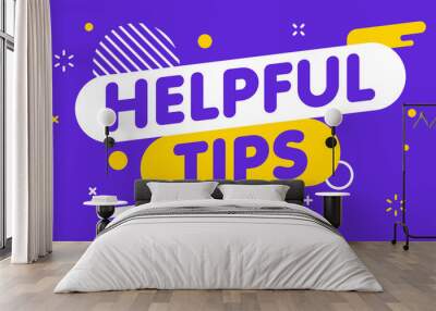 Modern banner helpful tips. Banner for business, marketing and advertising. Vector illustration. Wall mural