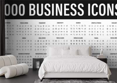 set of 1000 business icons. business and finance web icons in line style. money, bank, contact, info Wall mural