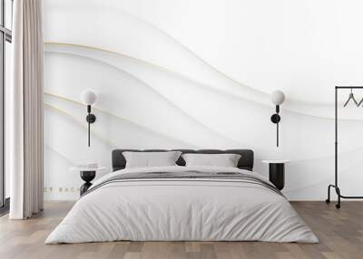 Golden Lines on White Background for Elegant Designs Wall mural