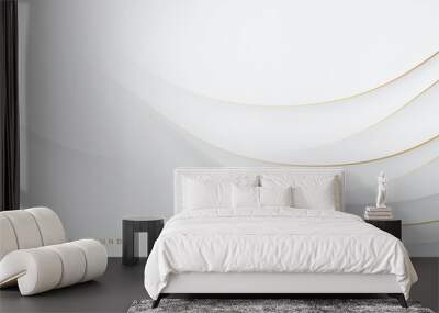 White background with golden lines Wall mural