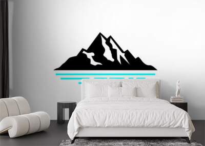 mountain and water logo template logo icon vector illustration Wall mural