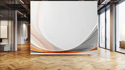 orange silver curve lines on grey background empty space for text Wall mural