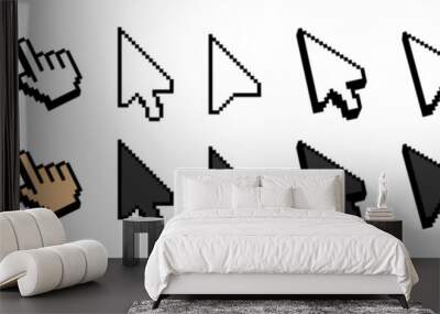 Click icon or Cursor pixel syle.Pixel Click icon. Mouse click cursor icon.Vector Wall mural