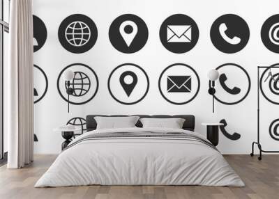 Set of Contact  and web icons.Vector Wall mural