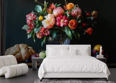 Still Life with Flowers and Fruit Wall mural