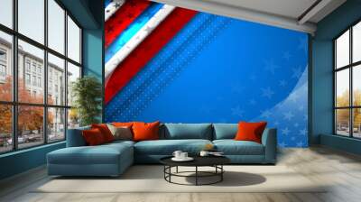 Flag of USA background for independence, veterans, labor, memorial day and other events, Vector illustration Design Wall mural