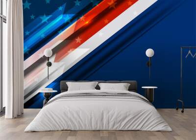 flag of usa background for independence, veterans, memorial day and other events, vector illustratio Wall mural