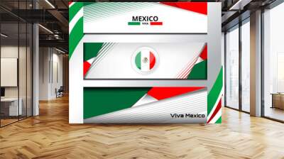 Mexico flag color background concept for National holiday, Independence Day and other events, Vector illustration Wall mural