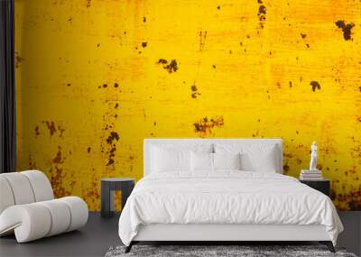 Rusted yellow painted metal. Abstract texture matal background. Wall mural